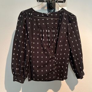 Black With White Patterned Top